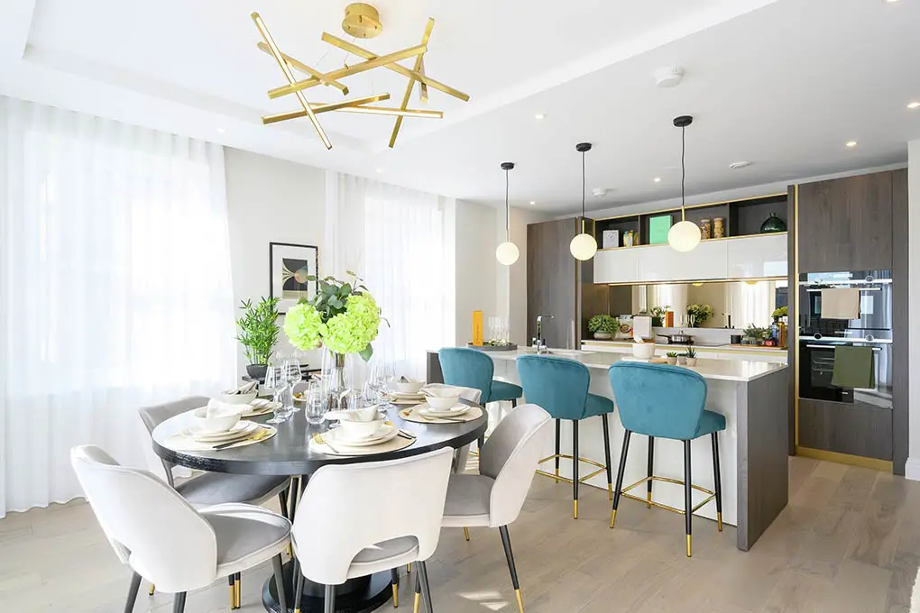 The kitchen of the show home at The Mansions Wimbledon. Call Berkeley on 020 8003 6139 - Property London