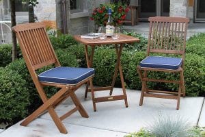 Outdoor Interiors Eucalyptus 3Piece Square Bistro Outdoor Furniture Set - Property London: Architects & Property In London