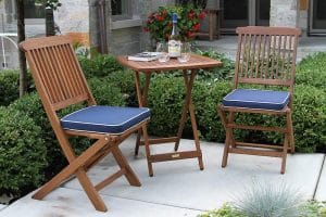 Outdoor Interiors Eucalyptus 3Piece Square Bistro Outdoor Furniture Set - Property London