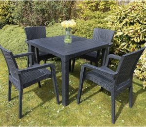 Outdoor Patio Furniture Set 4 Chairs Table Garden - Property London